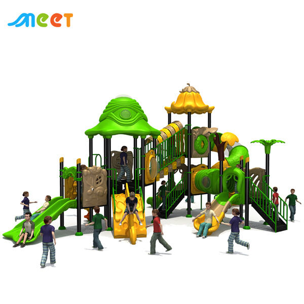 Schommel, glijd en klim op onze veelzijdige buitenspeelset.