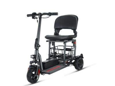 Senior outdoor scooters equipped with extended wheel travel