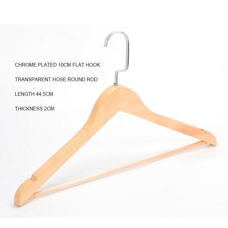 Factory Outlet Luxury Hotel Wooden Coat Hanger Original Color Wooden Clothes Hanger manufacture