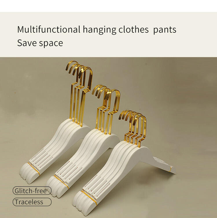 Top Quality Customized logo Rose Gold Flat Hook Wooden Clothes Hangers Wholesale Price manufacture