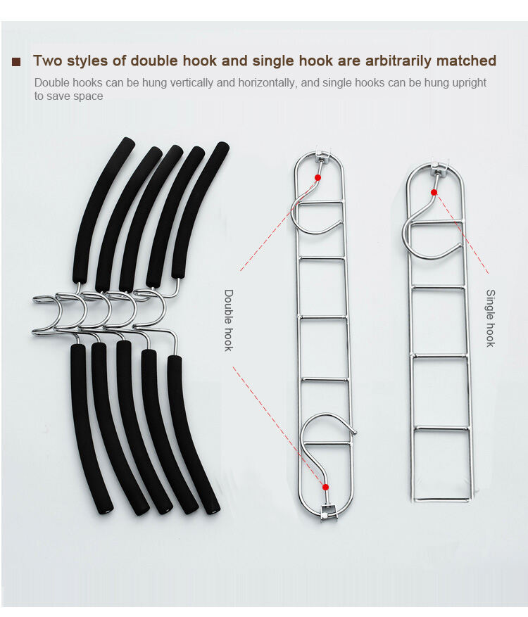 product cheap 5 layer space saving magic multifunction metal non slip hanger-4