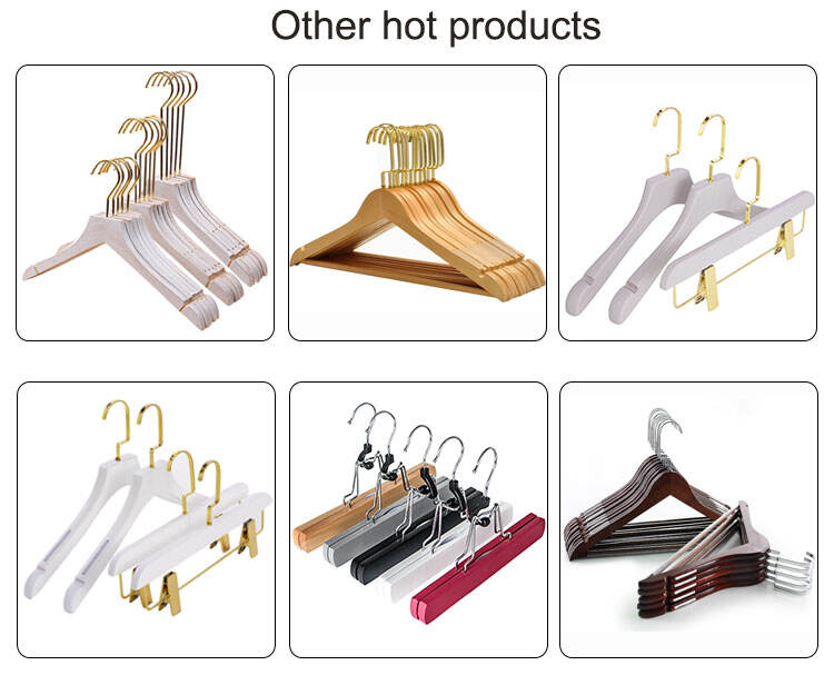 Hot Sale Clothing Store Wooden Hanger with Metal Hook Skirt Support Telescopic Hanging Clip Non-slip Pants Clip details