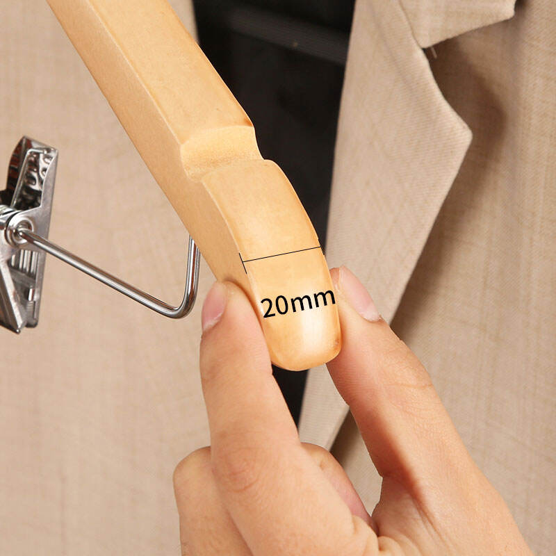 product high quality cheap price wholesale hotel wooden skirt hanger with clips-5