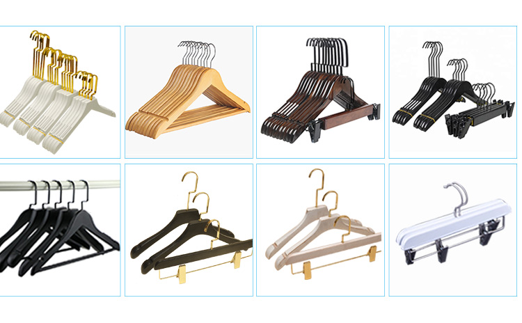 Luxury New Style Boutique Durable Anti-slip Black Wooden Clothes Suit Hanger with logo details