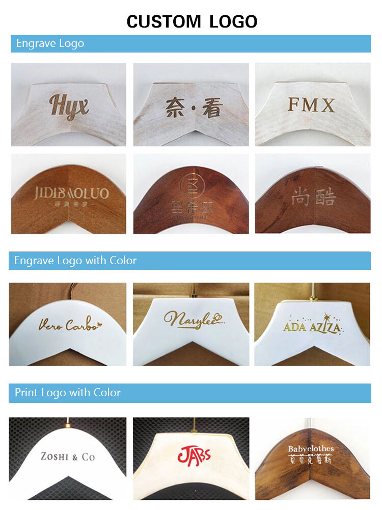 Premium Custom Logo Dark Walnut Luxury Wooden Coat Suit Hanger with Velvet Pant Bar details