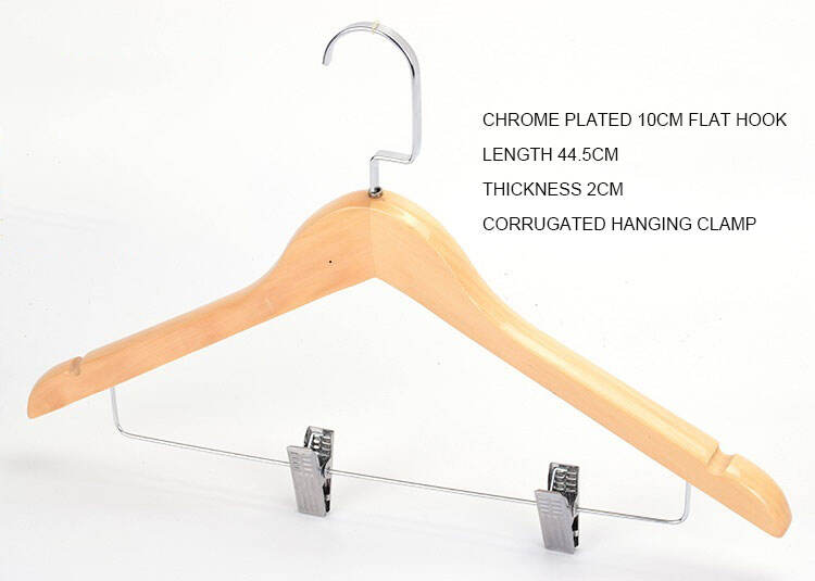 product high quality cheap price wholesale hotel wooden skirt hanger with clips-0