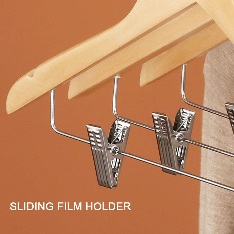 product high quality cheap price wholesale hotel wooden skirt hanger with clips-3