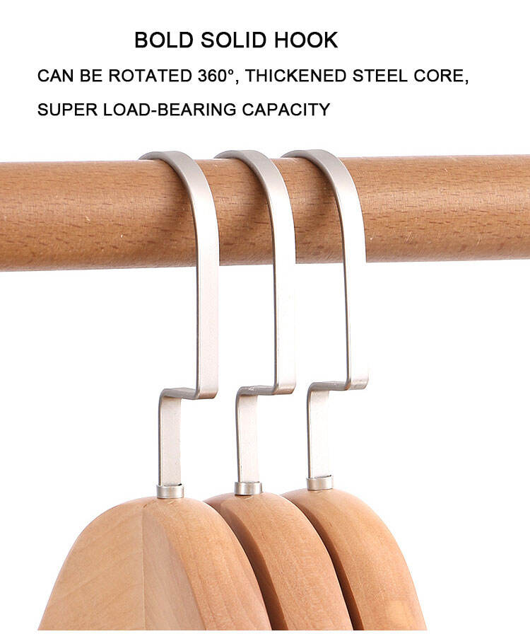 product high quality cheap price wholesale hotel wooden skirt hanger with clips-1