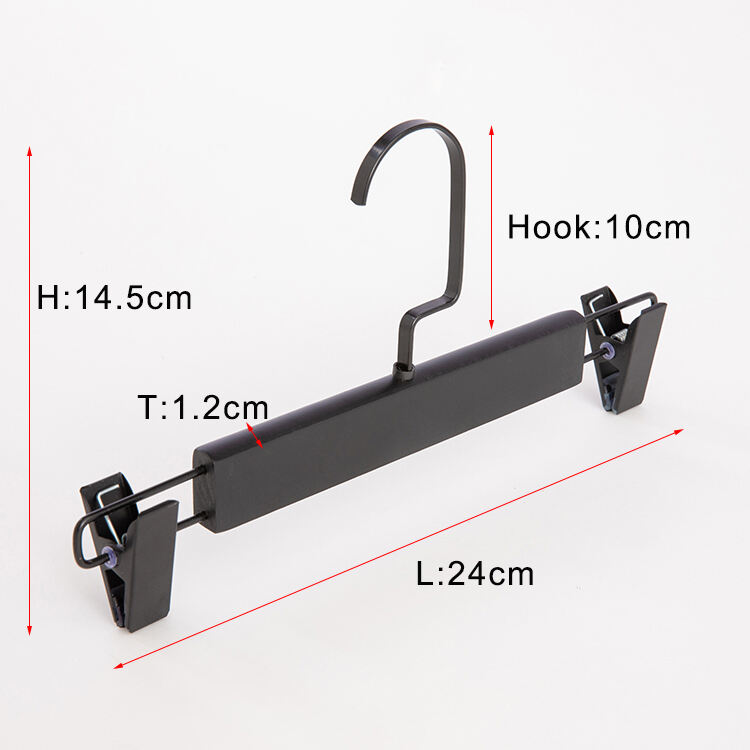 100 Pack Wooden Hanger Adult Baby Child/children Black Clip Trouser Clothes Coat Wooden Hangers with logo factory