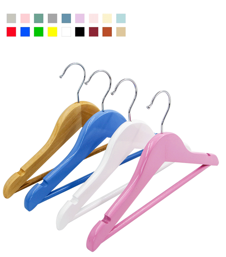 Custom Sign Baby Kids Clothes Wood Frame and Gold Decoration Coat Decoration Clamp Dress Pants Trouser Towel Coat Clothes Hanger factory