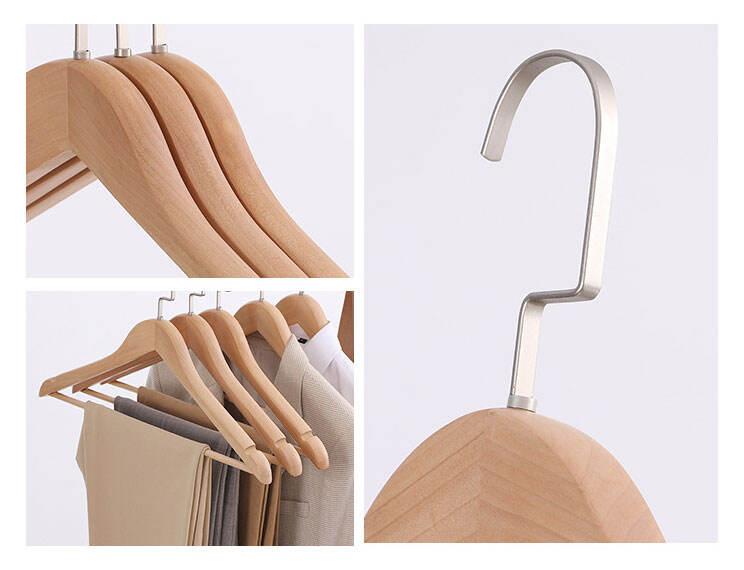 Factory Outlet Luxury Hotel Wooden Coat Hanger Original Color Wooden Clothes Hanger manufacture