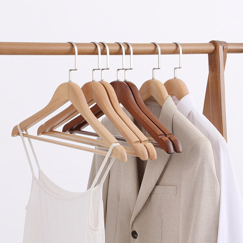 Factory Outlet Luxury Hotel Wooden Coat Hanger Original Color Wooden Clothes Hanger supplier