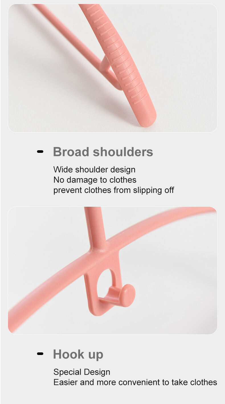 product 2021 new wide shoulders non slip clothes hanger heavy duty cheap white hanger plastic-3