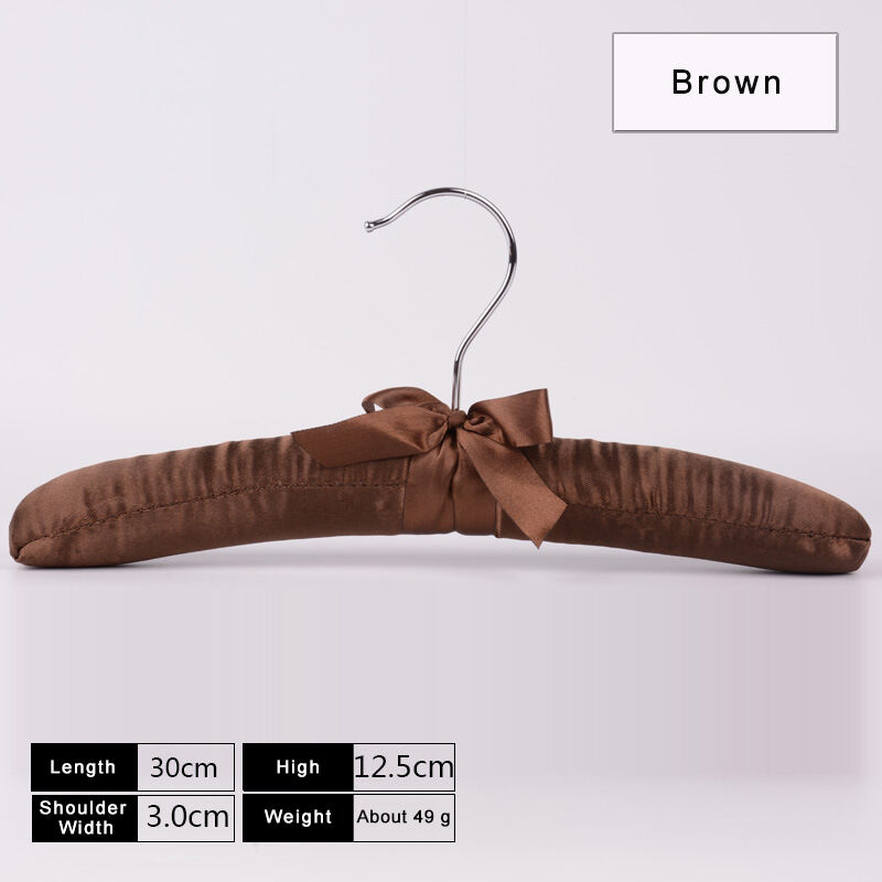 Customization Hook Blouse Sponge Satin Hanger Thick Fabric No Shoulder Bump Hanger Non-Slip Foam Satin Padded Silk Hangers supplier