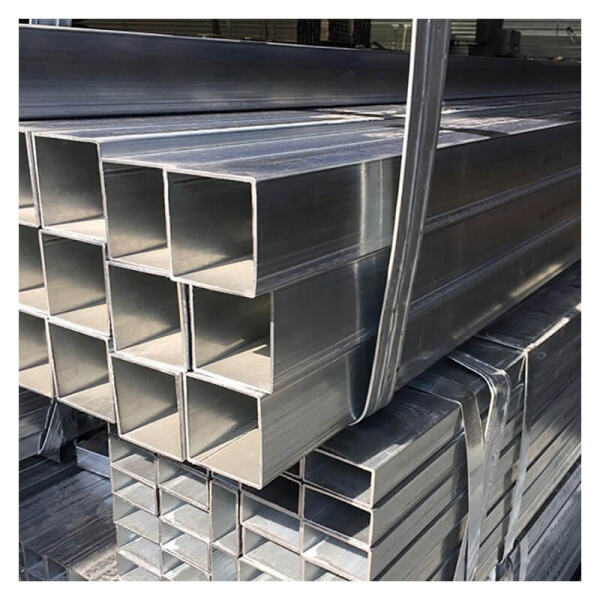 Galvanized coating protects square pipe from rust and degradation.