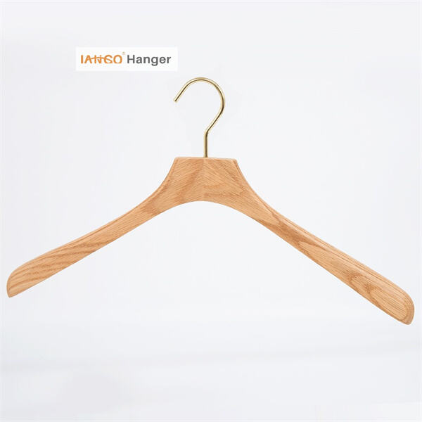 Keep your closet looking clean and organized with a wooden coat hanger
