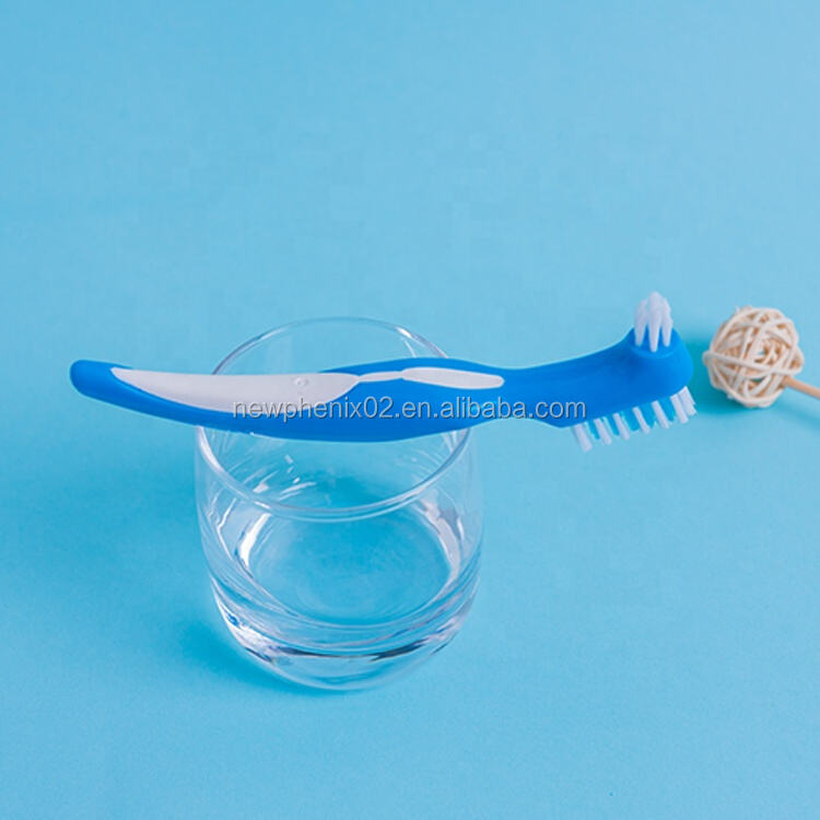 High quality oem double sided denture toothbrush with CE support customization supplier