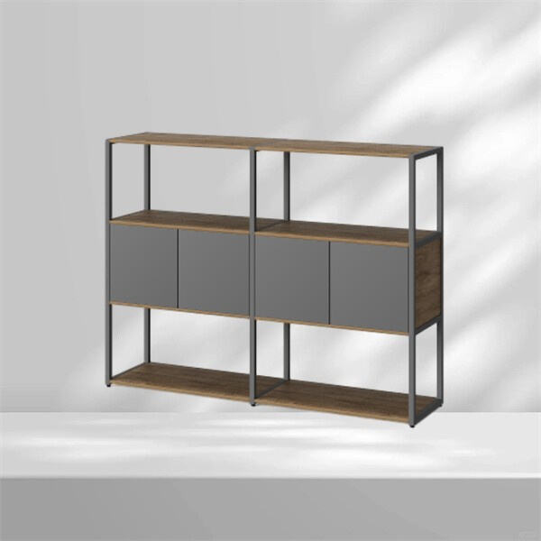 Améliorez votre espace de vie ou de bureau avec nos stylées bibliothèques en bois foncé.