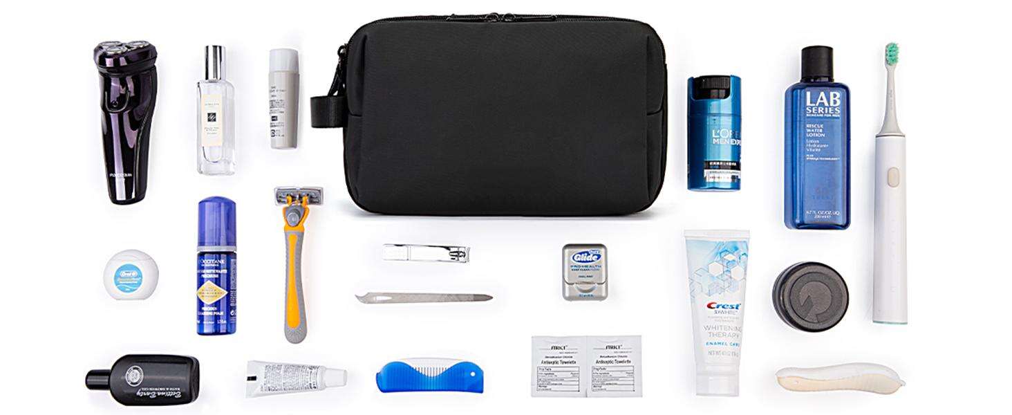 Customizable Nylon Waterproof Shaving Toiletries Cosmetic Bags Zipper Travel Shower Organizer for Men Women Customizable Logo factory