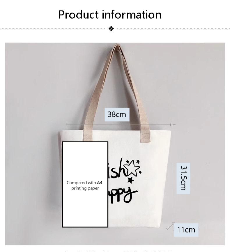 Customized Logo Image Printable Personalized Eco-friendly Pure Cotton Canvas Beach Tote Bag Perfect Gift for Women factory