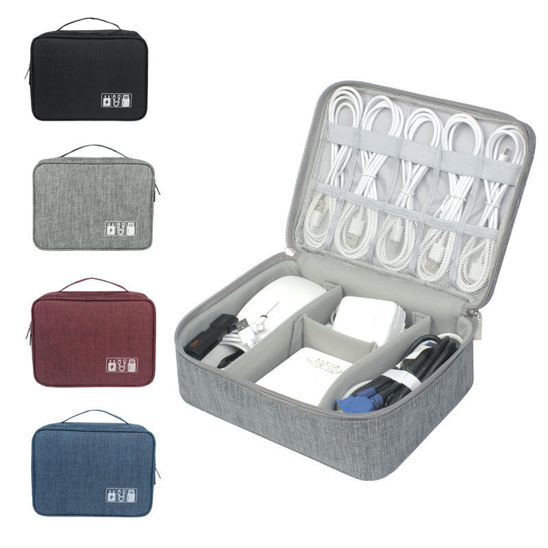 Custom Bag logo Portable Travel Organizer Bags Earphone Digital Case Electronics Accessories Cable Organiser Storage Bag supplier