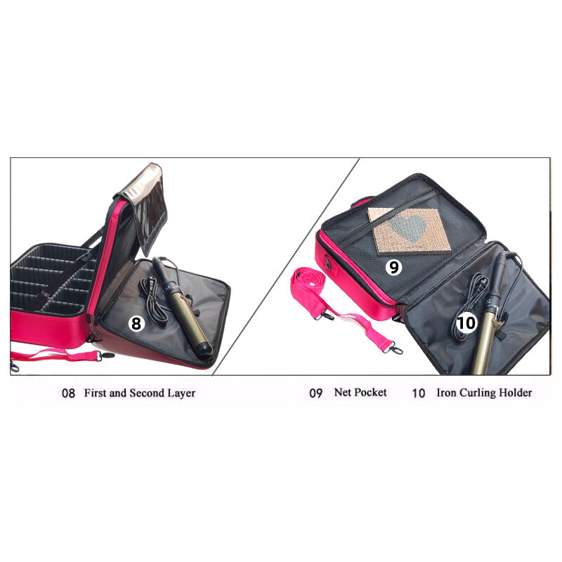 Wholesale Large Waterproof Hard Shell Eva Makeup Bag Organizer Travel Cosmetic Case Nylon Hardcover Makeup Storage Box details