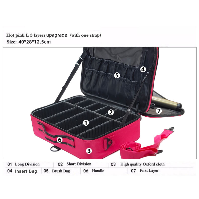 Wholesale Large Waterproof Hard Shell Eva Makeup Bag Organizer Travel Cosmetic Case Nylon Hardcover Makeup Storage Box manufacture