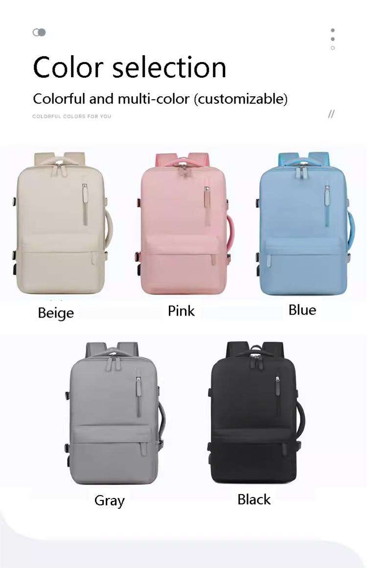 Top Sale Custom Nylon Large Capacity Flight Travel Backpack Carry on Expandable Anti-Theft Laptop Backpack for Women Men factory