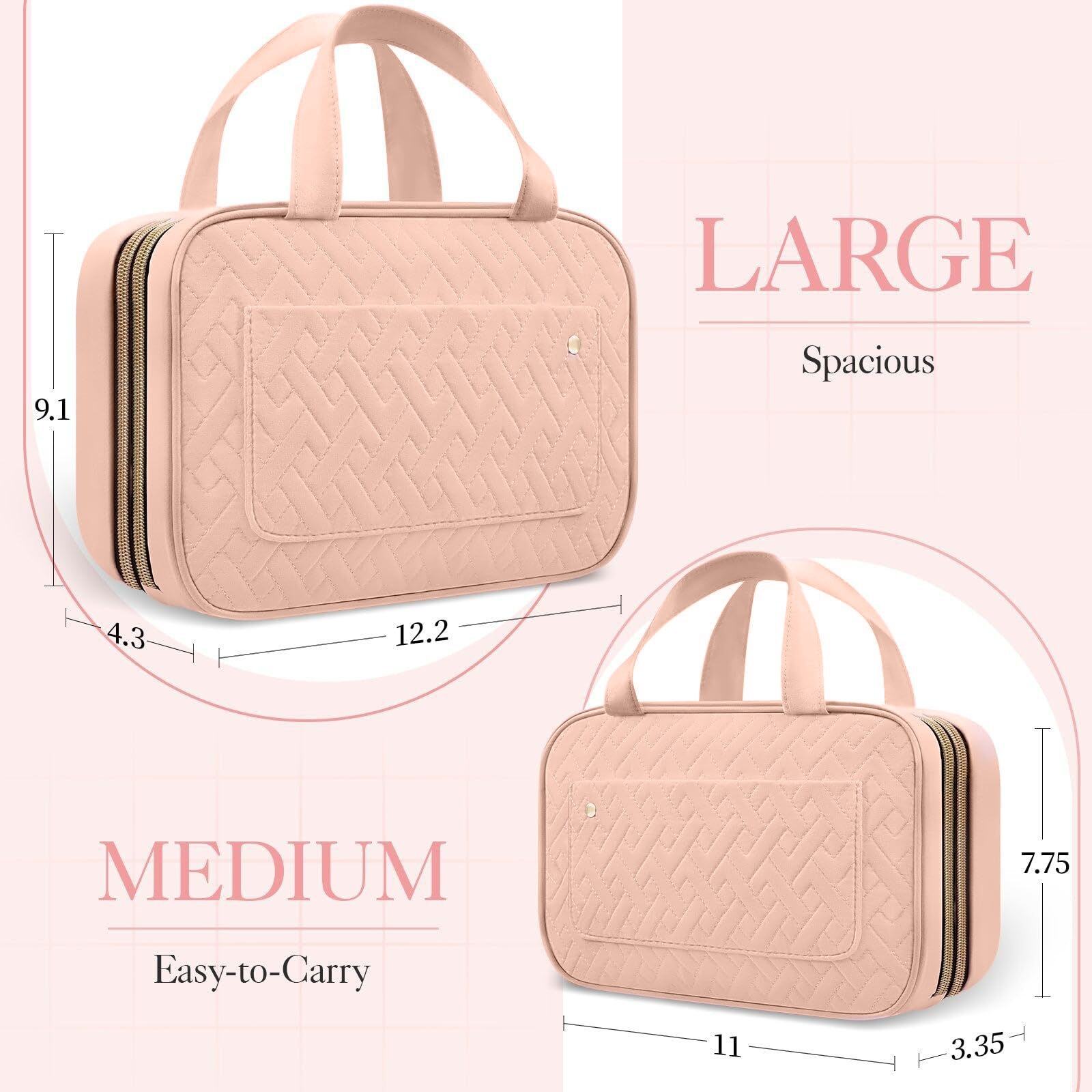 Customized Women's Fashionable Polyester Travel Cosmetic Bag Portable Makeup Case with Zipper Hook for Cross-Border Adventures supplier