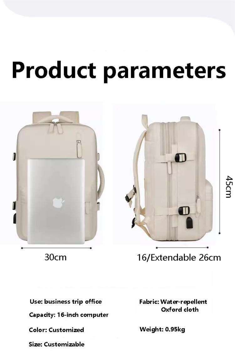 Top Sale Custom Nylon Large Capacity Flight Travel Backpack Carry on Expandable Anti-Theft Laptop Backpack for Women Men details