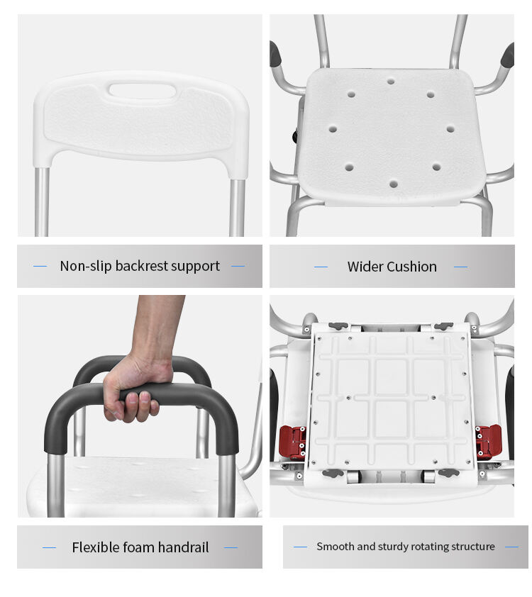 360 rotating shower chair with pe seat  backrest kdb788a -2