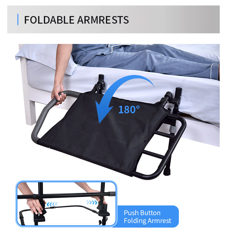 freestanding foldable bedside assist rail kdb504f-1