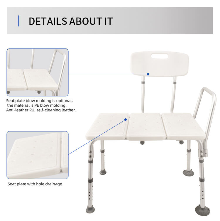 foldable shower chair with extended seat panel kdbwg799l-2