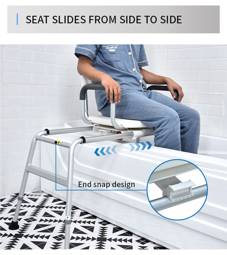 swivel bath transfer chair with adjustable height kdb788b-2