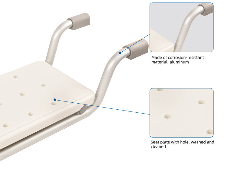 low leg bathtub shower stool aluminum frame kdb791c02-3