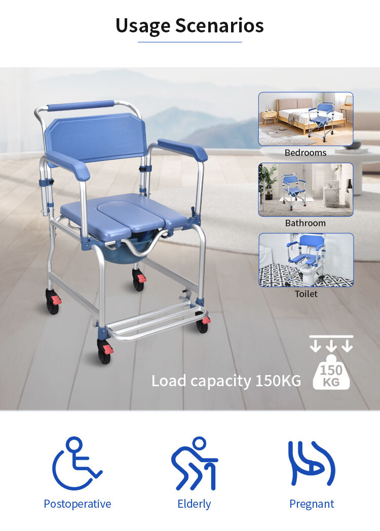 commode chair with flip up armrests  kdb697b-1