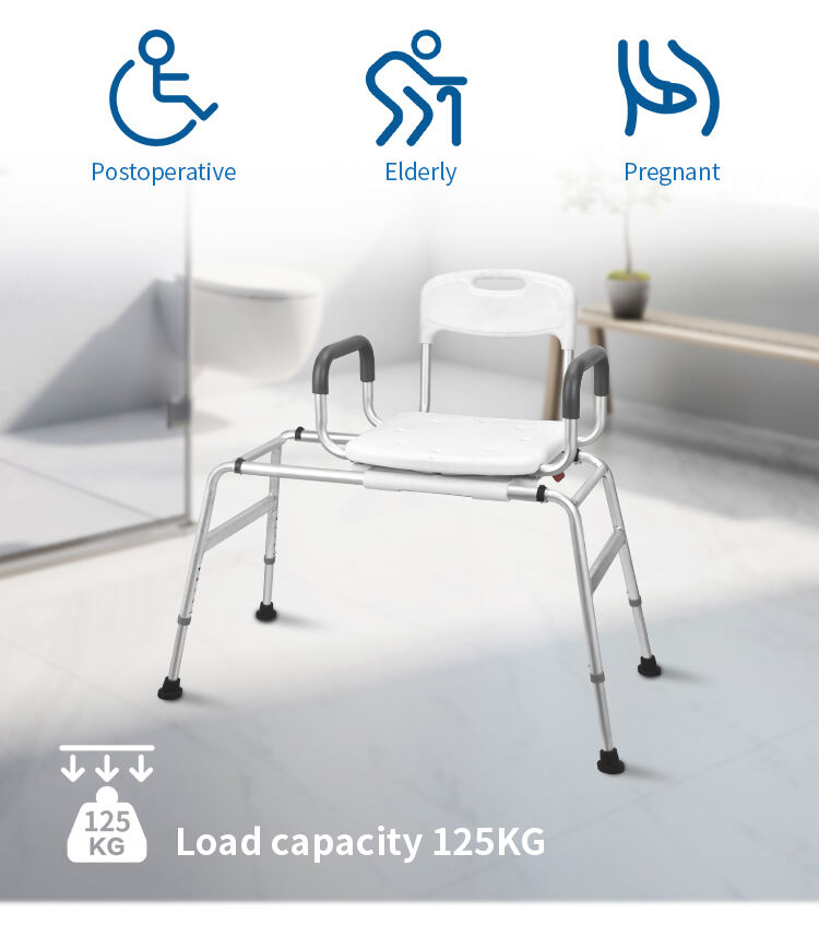 swivel bath transfer chair with adjustable height kdb788b-0
