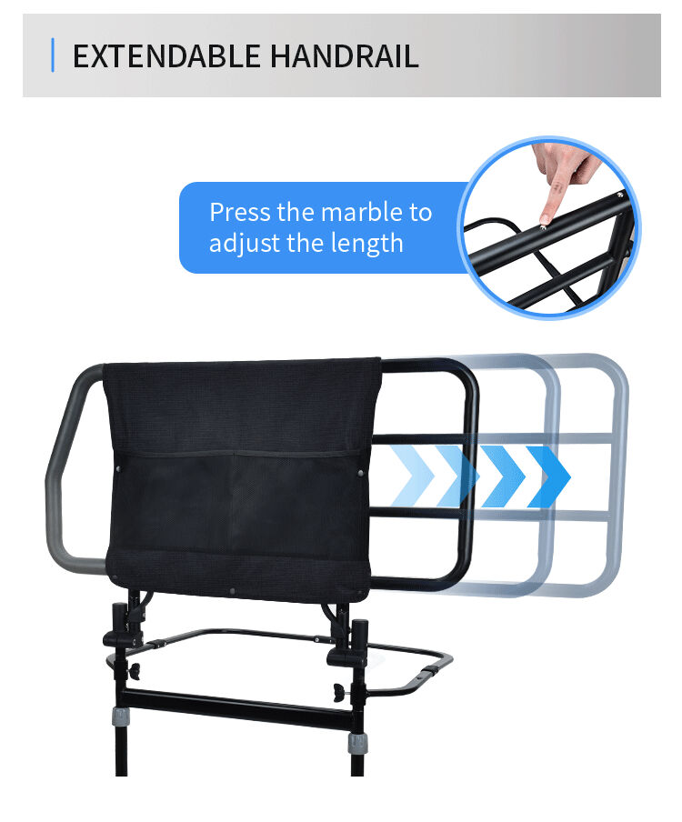 freestanding foldable bedside assist rail kdb504f-2