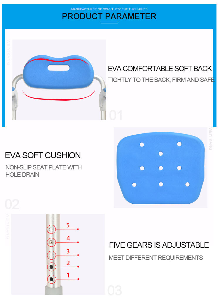 product high quality medical care aluminum alloy bath chair folding shower chair for disabled injured or elderly bath seat-6
