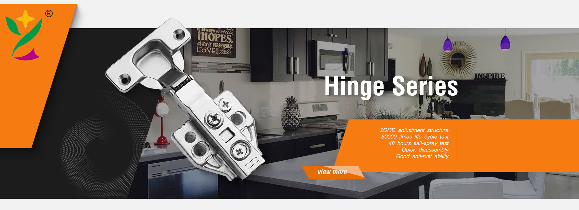 YUXING Furniture Kitchen Cupboard Clip-on Hydraulic 35 mm Kitchen Soft Close Short Arm Door Cabinet Hinge details