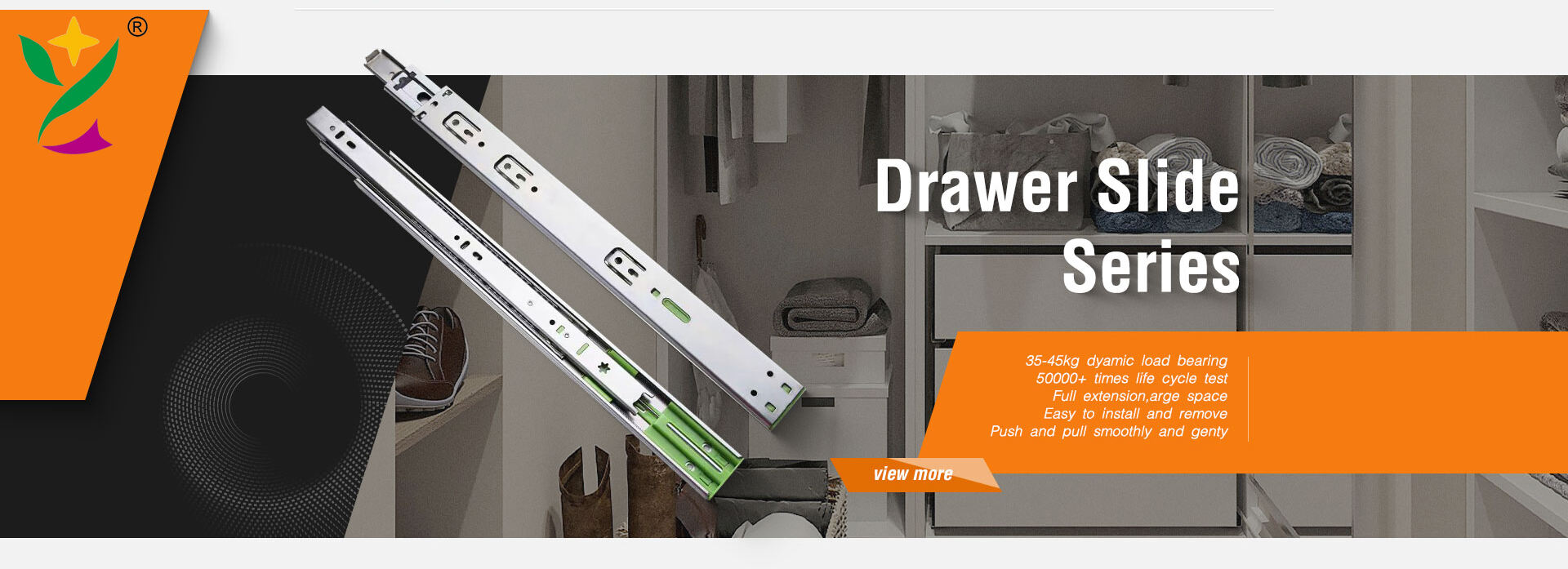 YUXING Manufacturer 45mm Zinc Plated Ball Bearing Telescopic Channel Furniture Hardware Cabinet Drawer Slider Rail factory
