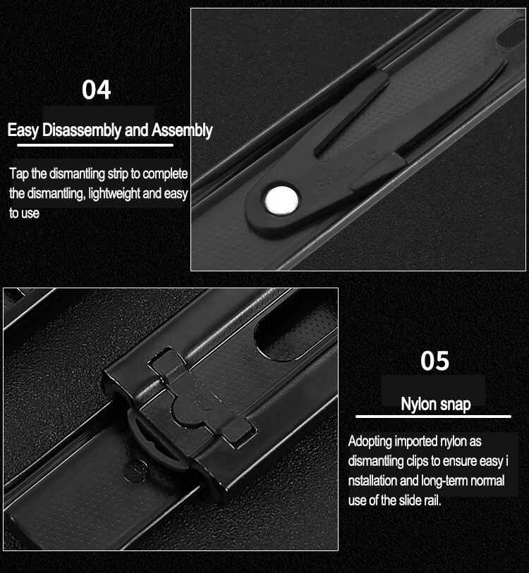 YUXING Ball Bearing Sliding Drawer Heavy Duty Soft Close Telescopic Channel Full Extension Drawer Slide for Kitchen factory