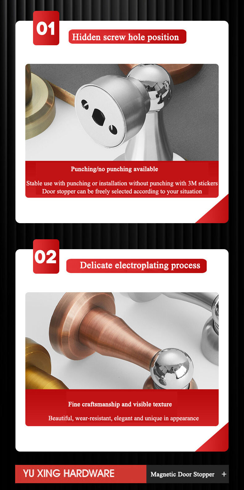 YUXING Magnetic Garage Door Lock Stop Door Stopper Stainless Steel Door Stopper supplier