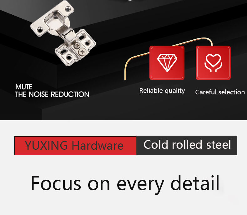 YUXING Furniture Accessories Heavy Duty 135 Degree Corner Soft Close Concealed Bathroom Door Cabinet Hinge for Kitchen factory