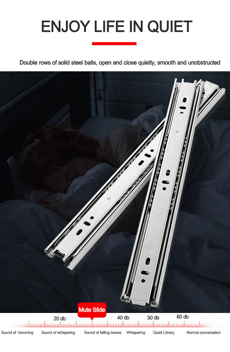 YUXING Ball Bearing Sliding Drawer Heavy Duty Soft Close Telescopic Channel Full Extension Drawer Slide for Kitchen manufacture
