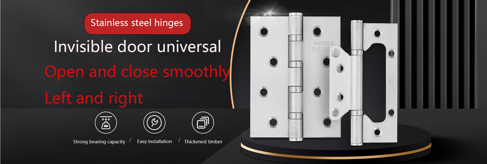 YUXING Furniture Hardware Kitchen Heavy Duty Concealed Stainless Steel Ball Bearing Wood Door Hinge details