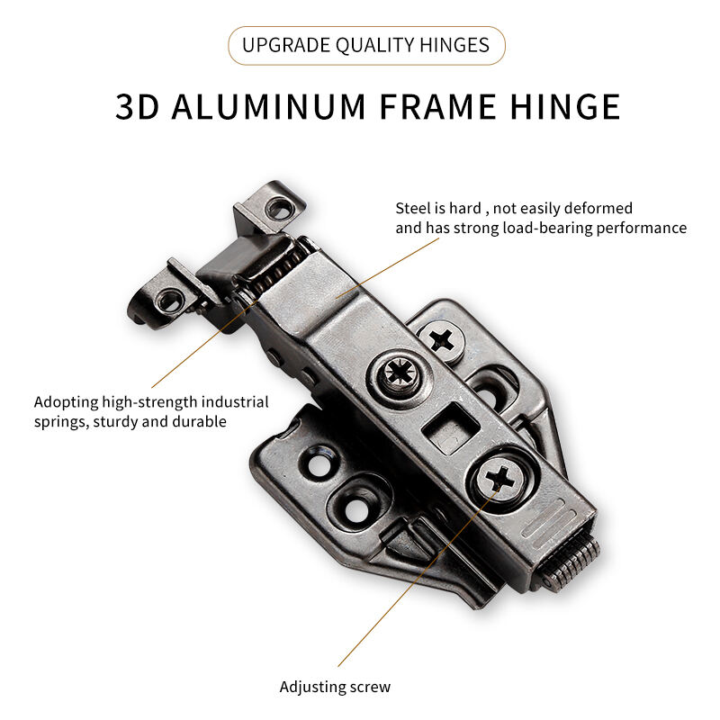 YUXING 3d Hydraulic Furniture Auto Hinge Iron Aluminum Frame Soft Close Kitchen Cupboard Wardrobe Cabinet Door Hinges for Closet details