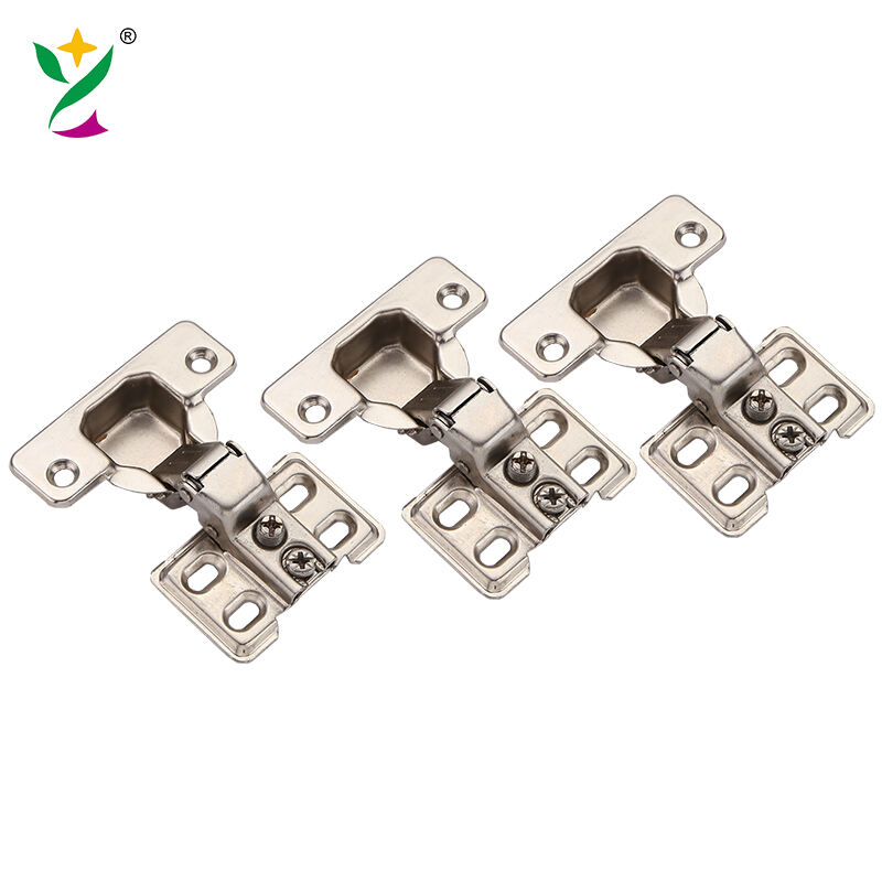 YUXING 304 Full Overlay Wardrobe Short Arm Outdoor Hinges Nickel Plated Furniture Kitchen Cabinet Iron Hinge details
