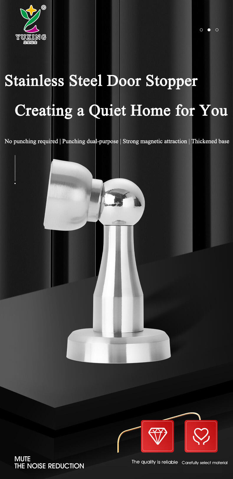YUXING Magnetic Garage Door Lock Stop Door Stopper Stainless Steel Door Stopper factory