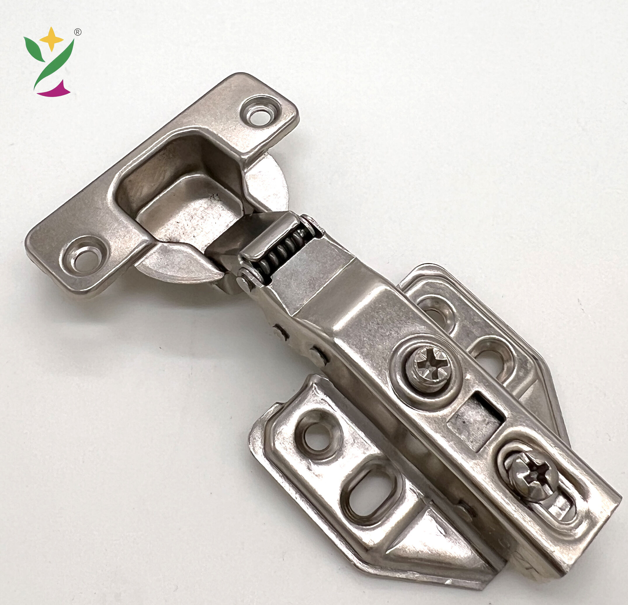 YUXING Hydraulic Iron Slide on Kitchen Hinge Soft Close Door Hardware Cabinet Hinge for Furniture details